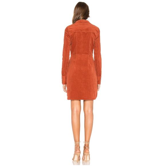 Free People SZ S Dynomite In Cord Mini Dress In Burnt Orange $128 - Picture 3 of 7